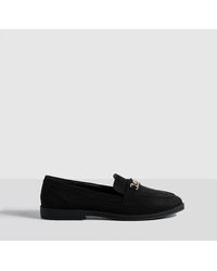 Boohoo - Faux Suede Chain Trim Loafers - Lyst