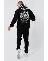 BoohooMAN - Oversized Ofcl Worldwide Hooded Tracksuit - Lyst