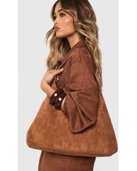Boohoo - Faux Suede Structured Tote Bag - Lyst