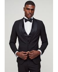 Boohoo - Skinny Tuxedo Single Breasted Suit Jacket - Lyst