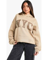 Boohoo - Sudadera Oversize Con Capucha Y Eslogan Nyc - Lyst