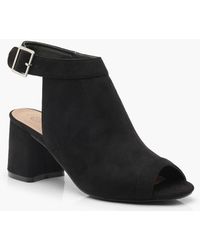 wide fit peep toe shoe boots