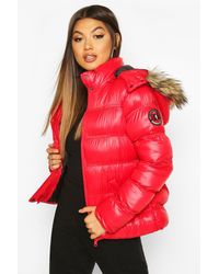 ladies red padded jacket