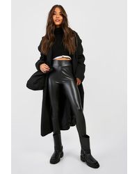Boohoo - Super Stretch Waist Shaping Leather Look Leggings - Lyst
