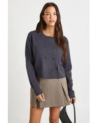 Boohoo - Double Button Collared Knitted Cardigan - Lyst