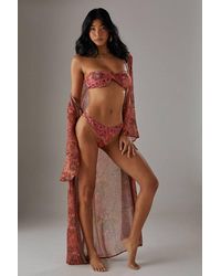 Warehouse - Printed Twist Knot Bikini Top - Lyst
