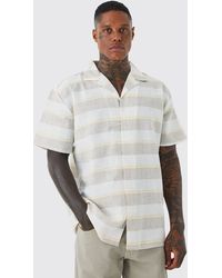 BoohooMAN - Short Sleeve Oversized Colour Pop Stripe Shirt - Lyst