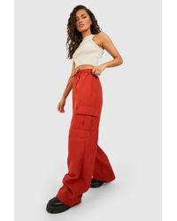 Boohoo - High Waisted Cargo Trousers - Lyst