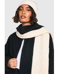 Boohoo - Colour Block Ribbed Scarf - Lyst