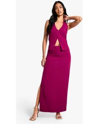 Boohoo - Woven Tailored Midaxi Skirt - Lyst