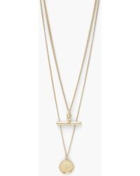 Boohoo - T-bar Double Layer Necklace - Lyst