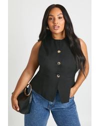 Boohoo - Plus Tailored Button Trim Waistcoat - Lyst