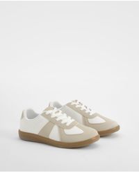 Boohoo - Contrast Panel Gum Sole Sneakers - Lyst
