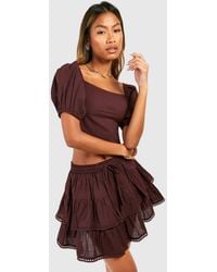 Boohoo - Cotton Backless Crochet Trim Crop Top - Lyst