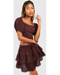 Boohoo - Cotton Backless Crochet Trim Crop Top - Lyst