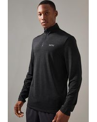 Boohoo - Top Man Active Transpirable Jaspeado Con Cremallera 1/4 - Lyst
