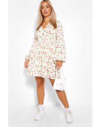 ruched waist floral tea dress