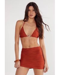 Nasty Gal - Textured Ring Triangle 3Pc Bikini Set - Lyst