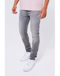 BoohooMAN - Skinny Stretch Stacked Tinted Jeans - Lyst