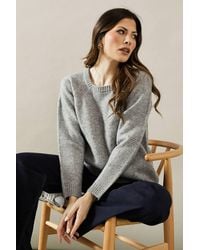 Wallis - Round Neck Rib Detail Sweater - Lyst
