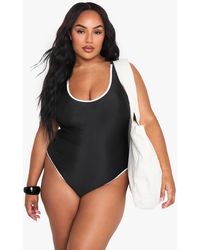 Boohoo - Plus Contrast Binding Bathing Suit - Lyst