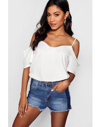 Boohoo Denim Woven Strappy Open 
