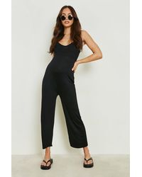 Boohoo - Maternity Strappy Culotte Jumpsuit - Lyst