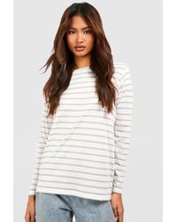Boohoo - Tall Stripe Long Sleeve T-shirt - Lyst