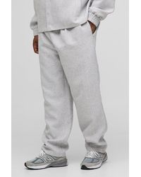 Boohoo - Plus Straight Leg Boucle Elasticated Waist Pants - Lyst