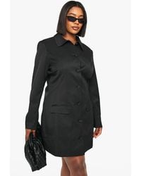 Boohoo - Plus Button Down Collared Tailored Dress - Lyst