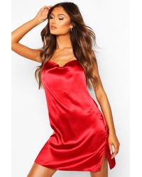 florence satin cowl neck bodycon dress