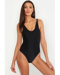 Boohoo - Womens Tall Basic Scoop Bathing Suit - Black - 8 - Lyst