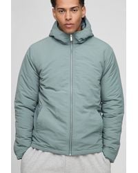BoohooMAN - Regular Fit Hooded Crinkle Peached Nylon Jacket - Lyst