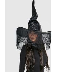 Boohoo - Gorro De Bruja De Halloween Con Flecos - Lyst