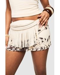Boohoo - Textured Fringe Bum Bag - Lyst