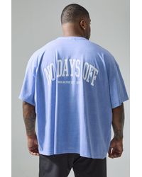 BoohooMAN - Plus Active Oversized Overdyed No Days Off T-shirt - Lyst