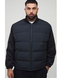 Boohoo - Plus Regular Fit Quilted Scuba Sleeve Puffer - Lyst