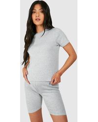 Boohoo - Maternity Ribbed Short Sleeve T-shirt - Lyst