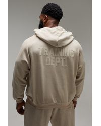 Boohoo - Sudadera Man Active Oversize Con Capucha Y Lavado A La Piedra - Lyst
