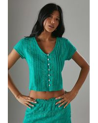 Warehouse - Cotton Dobby Trim Insert Boho Skirt - Lyst