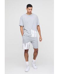 BoohooMAN - Oversized Homme T-shirt And Short Set - Lyst