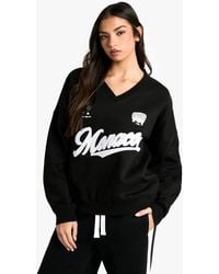 Boohoo - Monaco Multi Print V Neck Oversized Sweatshirt - Lyst