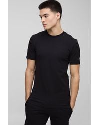 Boohoo - Hombre. Camiseta Básica Ajustada Al Músculo Con Cuello De Caja - Lyst