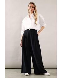 Wallis - Tencel Pleat Front Wide Leg Relaxed Trouser - Lyst