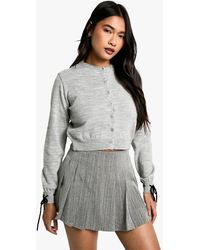 Boohoo - Fine Gauge Tie Detail Knitted Cardigan - Lyst