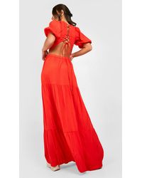 Boohoo - Tall Crinkle Tie Detail Crop And Maxi Skirt Set - Lyst