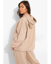 Woman script all over print oversized hoodie Outlet