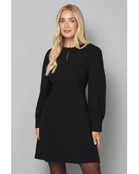 Wallis - Petite Viscose Ponte Keyhole Detail Shift Dress - Lyst