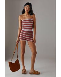 Warehouse - Striped Knitted Bandeau Top - Lyst