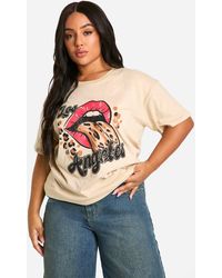 Boohoo - Plus Los Angeles Oversized T Shirt - Lyst